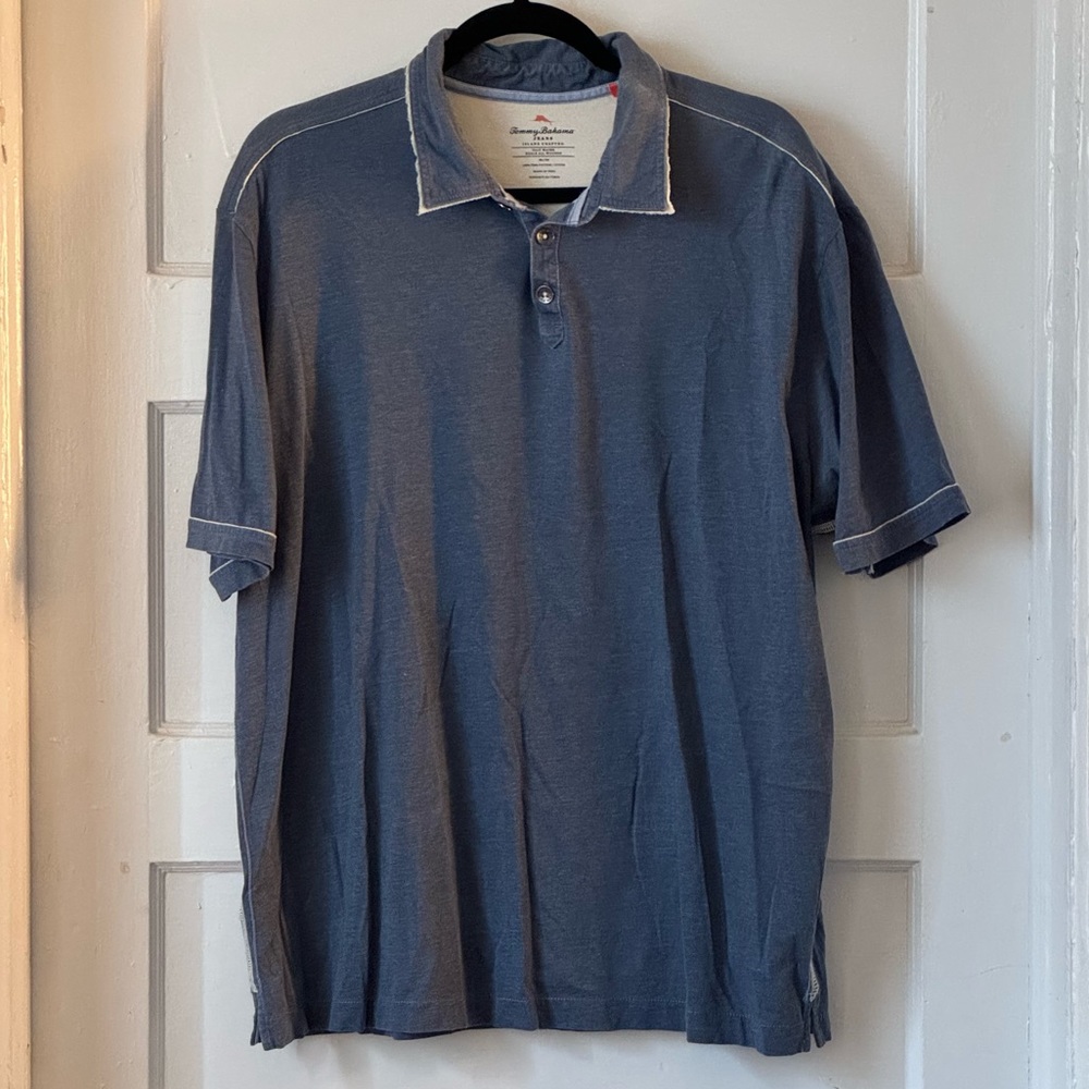 Tommy Bahama Blue Polo 100% Pima Cotton Size XL